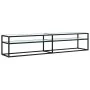 TV-Möbel aus gehärtetem Glas in weißem Marmorfarben, 200x40x40,5 cm. von , TV-Möbel - Ref: Foro24-331728, Preis: 105,72 €, Ra...
