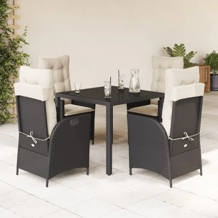 Set de muebles jardín 5 pzas con cojines ratán sintético negro de , Conjuntos de jardín - Ref: Foro24-3213059, Precio: 581,56...