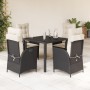 Set de muebles jardín 5 pzas con cojines ratán sintético negro de , Conjuntos de jardín - Ref: Foro24-3213059, Precio: 528,92...