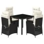 Set de muebles jardín 5 pzas con cojines ratán sintético negro de , Conjuntos de jardín - Ref: Foro24-3213059, Precio: 581,56...