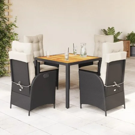 Gartenmöbel-Set, 5-teilig, mit schwarzen Polstern aus synthetischem Rattan von , Gartensets - Ref: Foro24-3213086, Preis: 654...