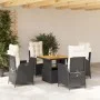 Set de muebles jardín 5 pzas con cojines ratán sintético negro de , Conjuntos de jardín - Ref: Foro24-3277434, Precio: 576,48...
