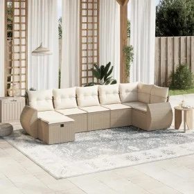 Set sofás de jardín 7 piezas y cojines ratán sintético beige by , Garden sets - Ref: Foro24-3264124, Price: 528,82 €, Discoun...