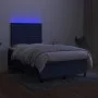 Box spring bed with mattress and LED lights blue fabric 120x190 cm by , Beds and slatted bases - Ref: Foro24-3270231, Price: ...