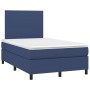 Boxspringbett mit Matratze und LED-Lichtern, blauer Stoff, 120x190 cm. von , Betten und Lattenroste - Ref: Foro24-3270189, Pr...