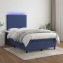 Boxspringbett mit Matratze und LED-Lichtern, blauer Stoff, 120x190 cm. von , Betten und Lattenroste - Ref: Foro24-3270189, Pr...