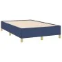 Box spring bed with mattress and LED lights blue fabric 120x190 cm by , Beds and slatted bases - Ref: Foro24-3270259, Price: ...
