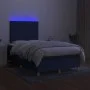 Box spring bed with mattress and LED lights blue fabric 120x190 cm by , Beds and slatted bases - Ref: Foro24-3270252, Price: ...