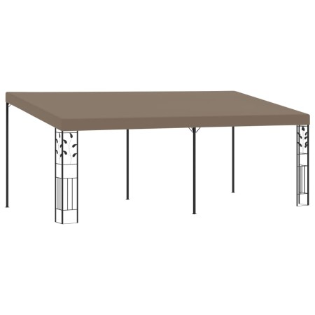 Cenador con montaje en la pared gris taupe 6x3x2,5 m
