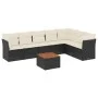 Set de sofás de jardín 8 piezas y cojines ratán sintético negro by , Garden sets - Ref: Foro24-3256007, Price: 463,28 €, Disc...