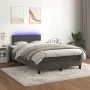Cama box spring colchón y LED terciopelo gris oscuro 120x190 cm de , Camas y somieres - Ref: Foro24-3270154, Precio: 407,90 €...