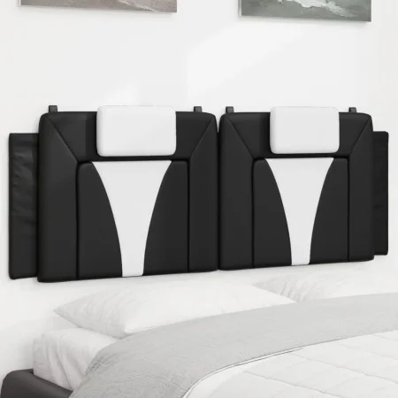 Gepolstertes Kopfteil aus schwarz-weißem Kunstleder, 140 cm. von , Kopf- und Fußteile - Ref: Foro24-374795, Preis: 59,39 €, R...