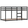 Bunk bed with curtains solid pine wood black and white 90x200 cm by , Beds and slatted bases - Ref: Foro24-3283958, Price: 25...