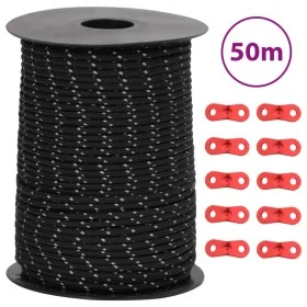 Cuerda de vientos con tiras reflectantes y tensores 50 m 3 mm by , Tent Accessories - Ref: Foro24-4008120, Price: 11,97 €, Di...