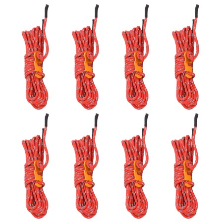 Windseil mit reflektierenden Spannern, 8 Stück, 4 m lang, 4 mm Durchmesser. von , Zeltzubehör - Ref: Foro24-4008134, Preis: 6...