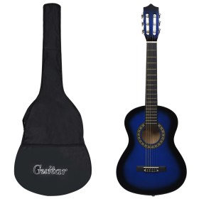 Guitarra clásica principiante y niño con funda azul 1/2 34"