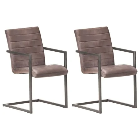 Cantilever dining chairs 2 units brown genuine leather by vidaXL, dining chairs - Ref: Foro24-321841, Price: 279,70 €, Discou...