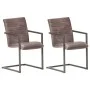 Cantilever dining chairs 2 units brown genuine leather by vidaXL, dining chairs - Ref: Foro24-321841, Price: 279,70 €, Discou...