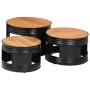Hohe Barhockertische in Trommelform, 3 Stück Massivholz aus Akazie. von , Couchtisch - Ref: Foro24-358935, Preis: 166,46 €, R...