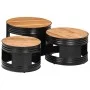 Mesas altas de bar forma tambor 3 uds madera maciza de acacia by , Coffee table - Ref: Foro24-358935, Price: 131,64 €, Discou...