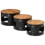 Mesas altas de bar forma tambor 3 uds madera maciza de acacia by , Coffee table - Ref: Foro24-358935, Price: 131,64 €, Discou...