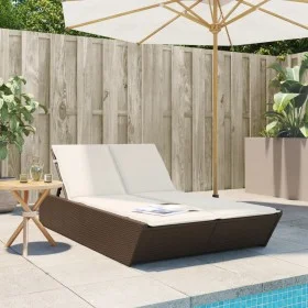 Doppel-Liegestuhl mit braunen Kunststoff-Rattan-Kissen. von , Liegen - Ref: Foro24-368180, Preis: 296,03 €, Rabatt: %