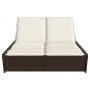 Tumbona doble con cojines ratán sintético marrón by , Loungers - Ref: Foro24-368180, Price: 296,03 €, Discount: %