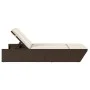 Tumbona doble con cojines ratán sintético marrón by , Loungers - Ref: Foro24-368180, Price: 296,03 €, Discount: %