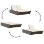 Tumbona doble con cojines ratán sintético marrón by , Loungers - Ref: Foro24-368180, Price: 296,03 €, Discount: %