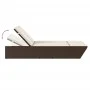 Tumbona doble con cojines ratán sintético marrón by , Loungers - Ref: Foro24-368180, Price: 296,03 €, Discount: %