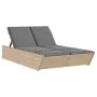 Doppel-Liegestuhl mit beigen Kunststoff-Rattan-Kissen. von , Liegen - Ref: Foro24-368182, Preis: 310,21 €, Rabatt: %