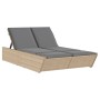 Tumbona doble con cojines ratán sintético beige by , Loungers - Ref: Foro24-368182, Price: 300,43 €, Discount: %