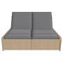 Tumbona doble con cojines ratán sintético beige by , Loungers - Ref: Foro24-368182, Price: 300,43 €, Discount: %