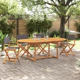 Faltbare Gartenstühle, 4 Stück, dunkelgraues Gewebe. von , Gartenstühle - Ref: Foro24-3208913, Preis: 284,74 €, Rabatt: %