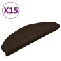 Alfombrilla autoadhesiva de escalera 15 uds 65x21x4 cm marrón de vidaXL, Alfombrillas para escalones - Ref: Foro24-322351, Pr...