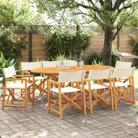 Sillas de jardín plegables 8 unidades tela blanco crema de , Sillas de jardín - Ref: Foro24-3208918, Precio: 535,41 €, Descue...