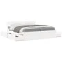 Cama con cajones y colchón madera maciza pino blanca 200x200 cm de , Camas y somieres - Ref: Foro24-3281887, Precio: 662,81 €...