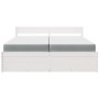 Bed with drawers and mattress solid pine white wood 200x200 cm by , Beds and slatted bases - Ref: Foro24-3281887, Price: 676,...