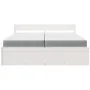 Bed with drawers and mattress solid pine white wood 200x200 cm by , Beds and slatted bases - Ref: Foro24-3281887, Price: 722,...