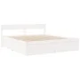 Bed with drawers and mattress solid pine white wood 200x200 cm by , Beds and slatted bases - Ref: Foro24-3281887, Price: 722,...