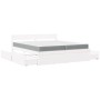 Bed with drawers and mattress solid pine white wood 200x200 cm by , Beds and slatted bases - Ref: Foro24-3281887, Price: 676,...