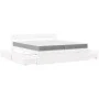 Bed with drawers and mattress solid pine white wood 200x200 cm by , Beds and slatted bases - Ref: Foro24-3281887, Price: 722,...