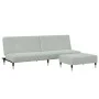 Sofá cama de 2 plazas con taburete terciopelo gris claro von , Sofas - Ref: Foro24-3258145, Preis: 323,24 €, Rabatt: %