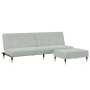 Sofá cama de 2 plazas con taburete terciopelo gris claro von , Sofas - Ref: Foro24-3258145, Preis: 322,56 €, Rabatt: %