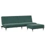 Sofá cama de 2 plazas con taburete terciopelo verde oscuro by , Sofas - Ref: Foro24-3258147, Price: 339,65 €, Discount: %