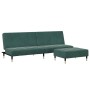 Sofá cama de 2 plazas con taburete terciopelo verde oscuro von , Sofas - Ref: Foro24-3258147, Preis: 332,64 €, Rabatt: %