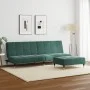 Sofá cama de 2 plazas con taburete terciopelo verde oscuro by , Sofas - Ref: Foro24-3258147, Price: 339,65 €, Discount: %