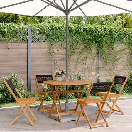 Gartenessgruppe 5-teilig aus Polypropylen Massivholz Schwarz von , Gartensets - Ref: Foro24-3281769, Preis: 273,02 €, Rabatt: %