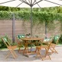 Set de comedor jardín 5 pzas tela madera maciza estampado hojas de , Conjuntos de jardín - Ref: Foro24-3281776, Precio: 255,4...