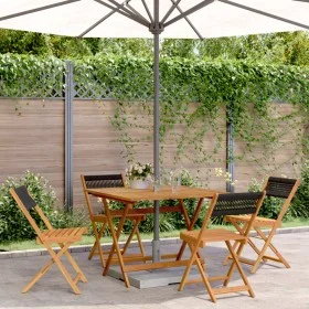 Gartenessgruppe 5-teilig aus Polypropylen Massivholz Schwarz von , Gartensets - Ref: Foro24-3281781, Preis: 283,21 €, Rabatt: %